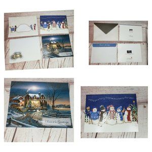 2 Snowman Holiday And Crown Thy Good With Brotherhood Greeting Card W/ Envelope